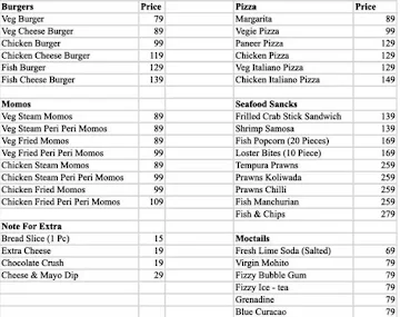 The Nest Cafe And Ice-Cream menu 