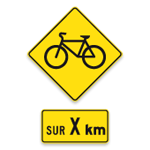 voie cyclable sur l'accotement