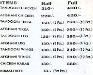 Shama Chicken Corner menu 1