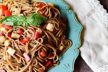 Spaghetti Salad with Balsamic and Basil Dressing