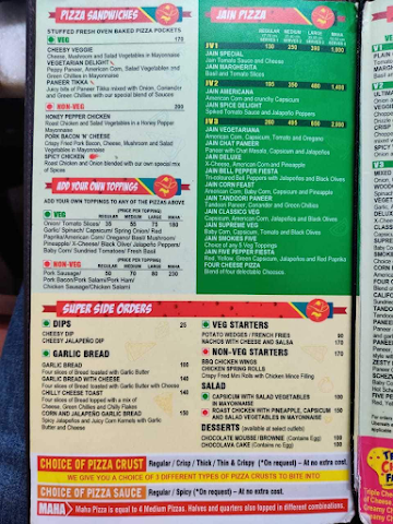 Smokin' Joe's menu 