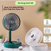 Quạt Tích Điện Mini Gấp Gọn Để Bàn, 3 Chế Độ Gió Cực Mát 9W, Pin Lớn 1200Mah, Cổng Sạc Usb Fs - 002 Cho Mùa Hè 2023