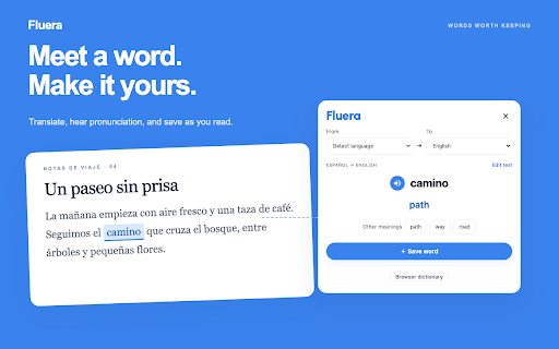 Fluera — translate & save words screenshot 1
