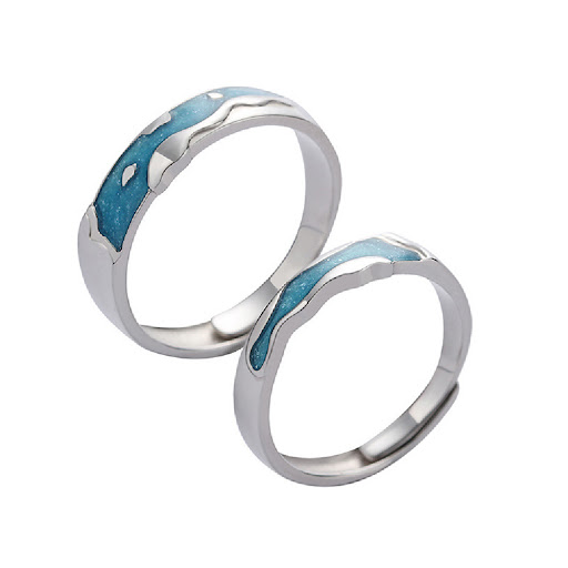 Title 4, Couple Fashion Sterling Silver Ring, stylish an...