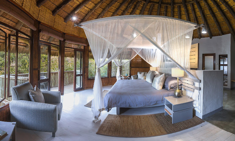 Thonga Beach Lodge bedroom.