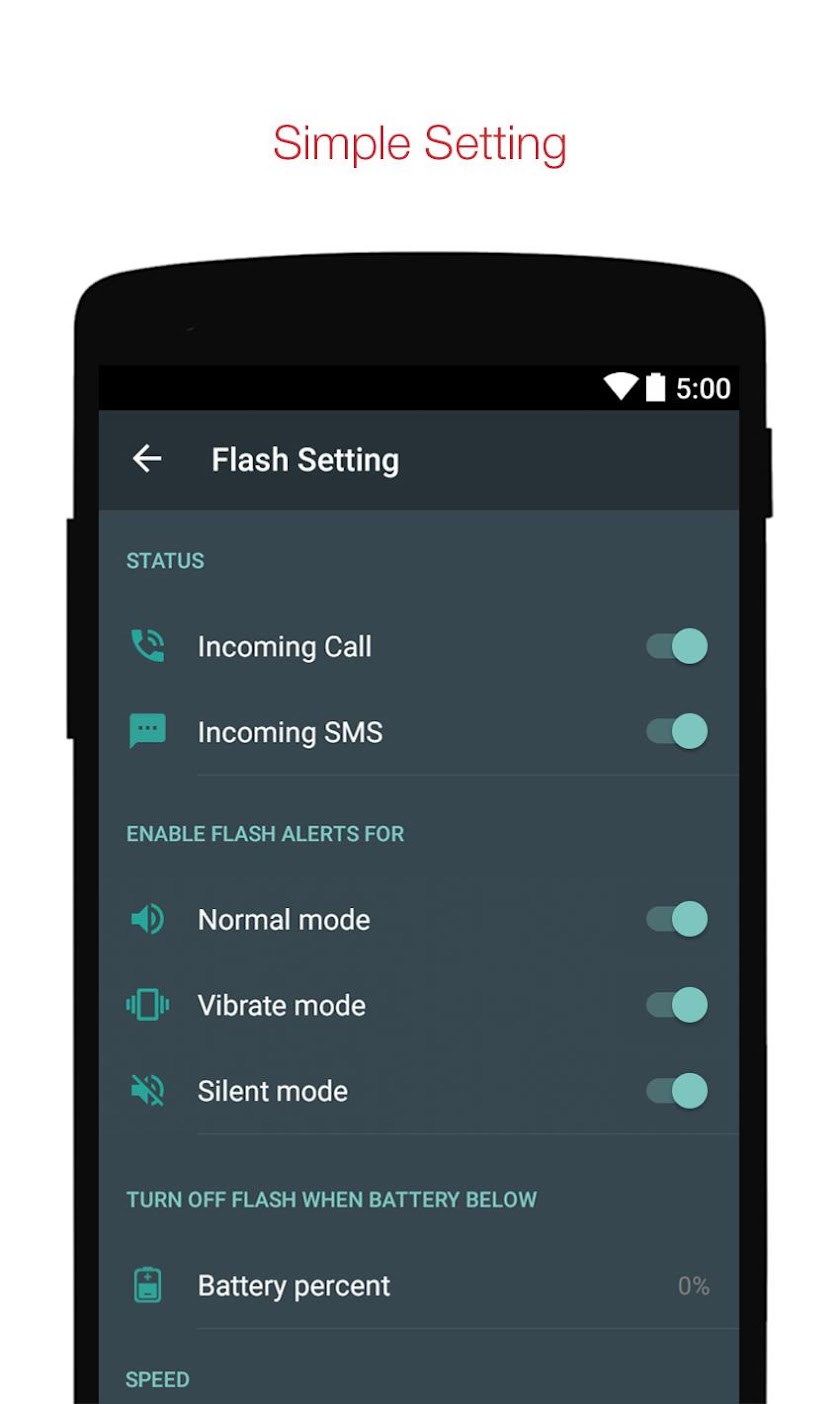 Flash Alerts on Call and SMS Screen 2