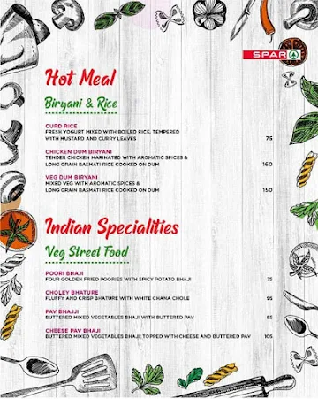 Spar Kitchen menu 