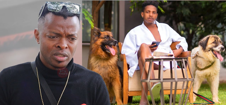 Ringtone and Eric Omondi with his dogs