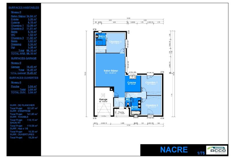  Vente Terrain + Maison - Terrain : 383m² - Maison : 90m² à Ardillières (17290) 