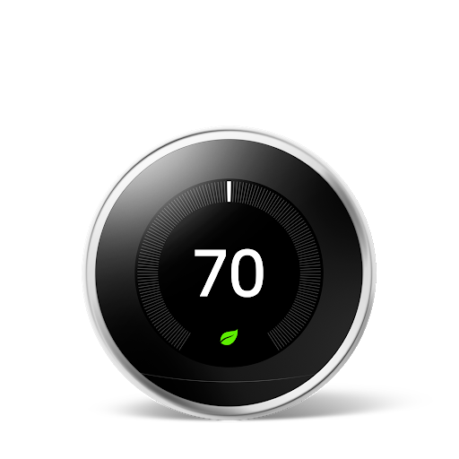 Image of Nest Learning Thermostat in Polished Steel color.