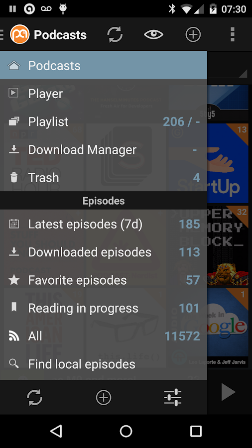   Podcast Addict (Android 2.3) – Capture d'écran 