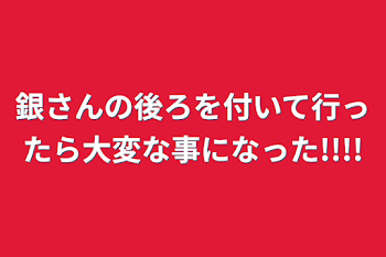 銀さんの後ろを付いて行ったら大変な事になった!!!!