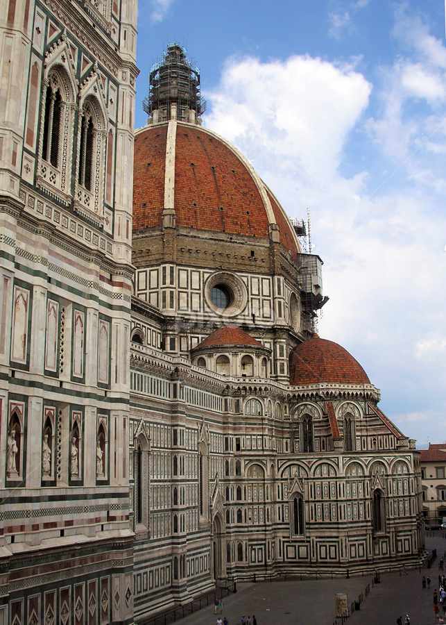 Duomo, Florence, Italy by Jo Brockberg - Buildings & Architecture Public & Historical ( blue sky, famous, historic, town, city, church, tourism, historical, italian, clouds, history, famous place, dome, florence, building, orange, italia, urban, street, duomo, cathedral, italy, tower )