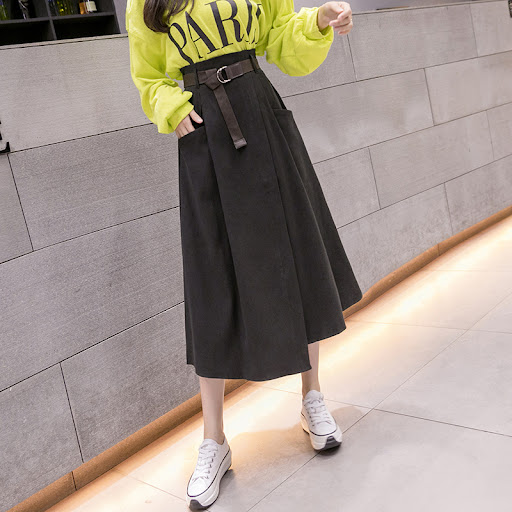 Title 6, Womens Mid-length Woolen Skirt Korean Style, a...