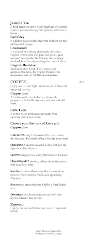 Mints, Radisson Blu menu 1