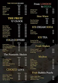 The London Shakes Cafe menu 1