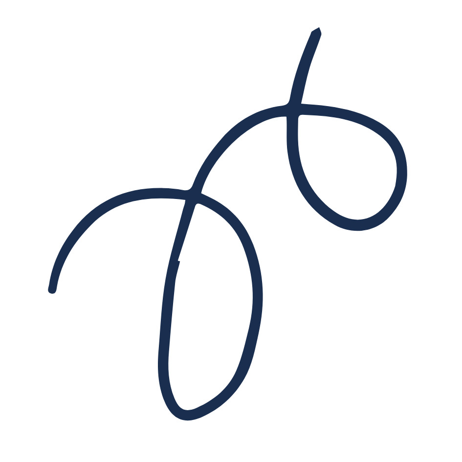 A sketchy hand-drawn line that loops twice in the middle