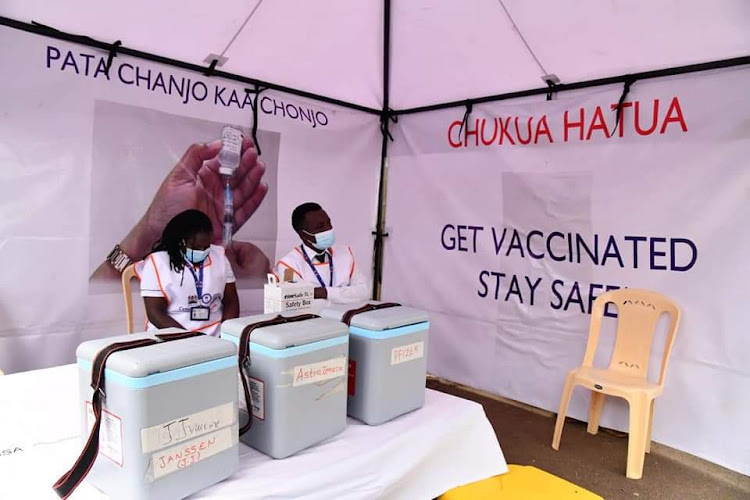 Health ministry, in partnership with the Nairobi Metropolitan Services, the World Health OrganiZation, USAID and Unicef, launches an accelerated vaccination campaign in Kibera on June 2, 2022.