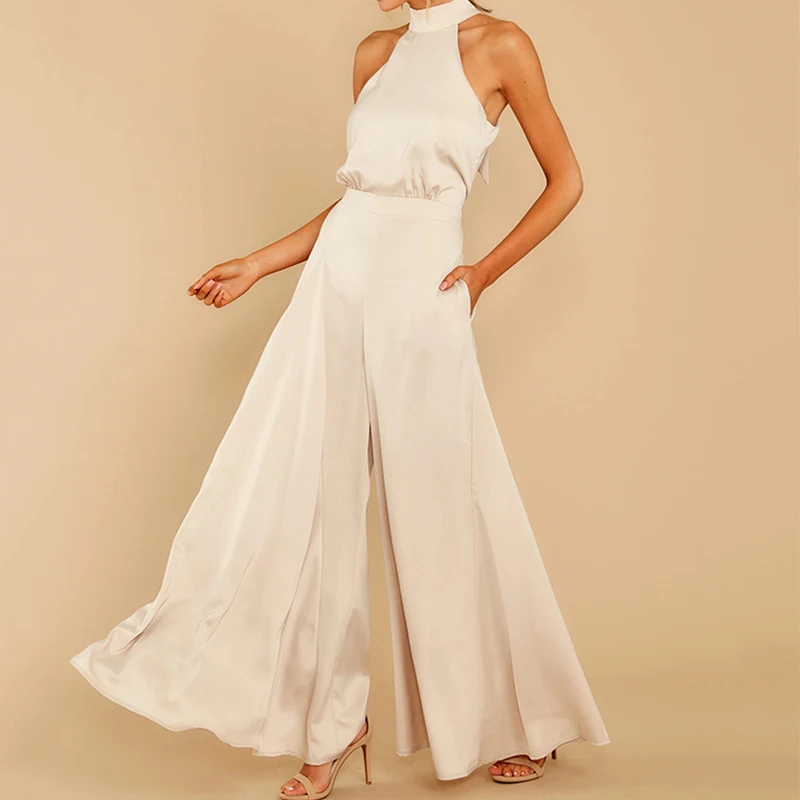 Title 2, Solid Color Off-shoulder Jumpsuit