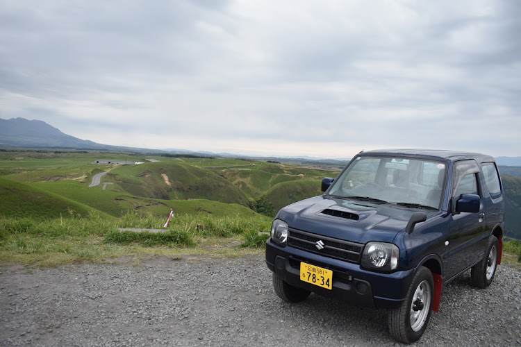 ジムニーの阿蘇登山道路・米塚・やまなみハイウェイドライブ・湯坪温泉に関するカスタム事例の投稿画像4枚目