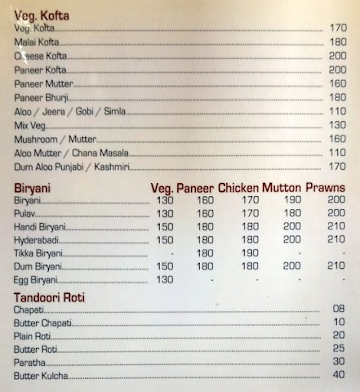 Shree Krishna Hotel menu 