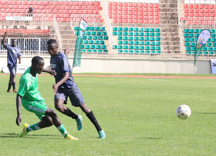 Action in the Talanta Hela U19 encounter between Vihiga and Homa Bay boys' teams