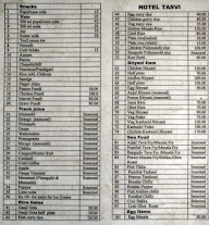 Hotel Tasvi menu 3