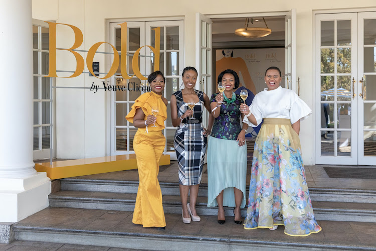 Nomndeni Mdakhi, Rapelang Rabana, Dr Theo Mothoa-Frendo and Amanda Dambuza attend a Bold Conversations event as part of the Bold by Verve Clicquot programme.