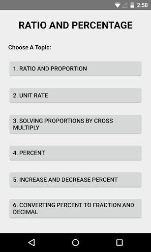 Ratio and Percentage