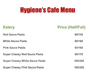 Hygiene's Pasta Cafe menu 2