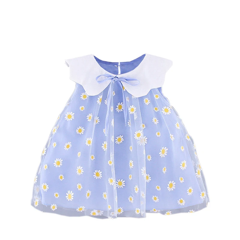 Chemise enfant sans manches en maille couleur pure style mignon avec col à revers, parfait pour les filles, léger et confortable.