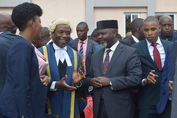 Nominated Senator Tabitha Mutinda, Meru assembly speaker Ayub Bundi and Meru Senator Kathuri Murungi.