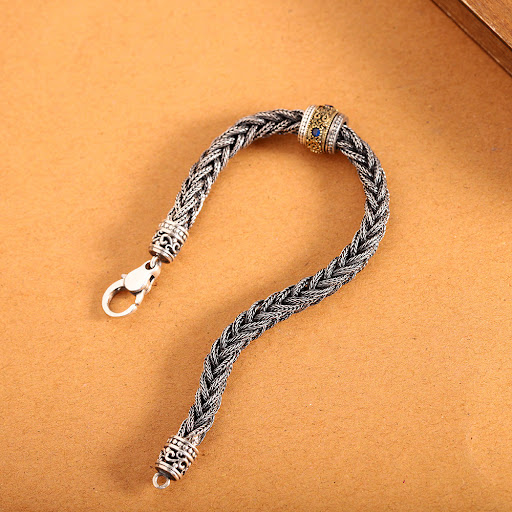 Title 2, S925 Rotating Six-word Mantra Thai Silver Retro...