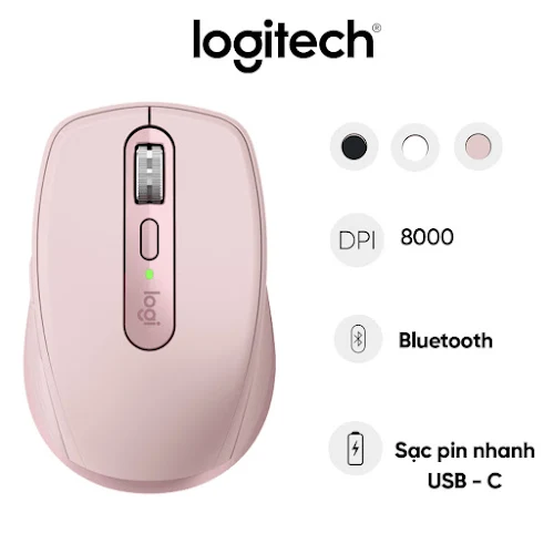 Chuột gaming không dây Logitech MX ANYWHERE 3S Hồng (Rose) (910-006934)