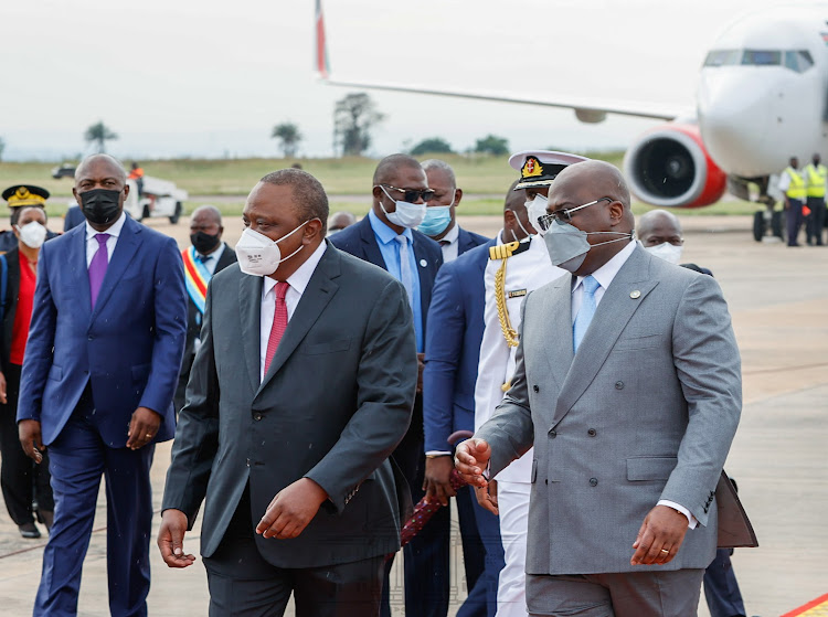 President Uhuru Kenyatta and DRC's president Felix Tshisekedi.