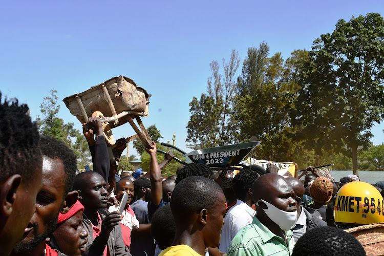 UDA supporters in Busia toown on March 12, 2021.