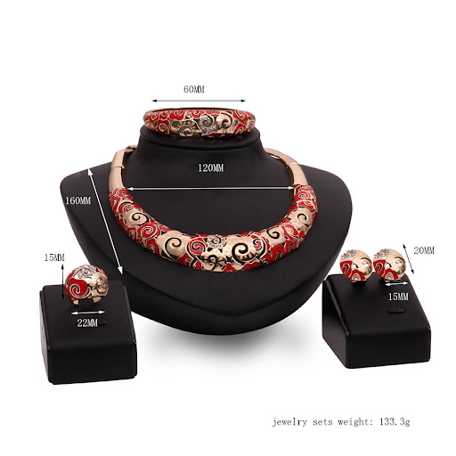 Title 5, Party Banquet Set Necklace Earrings Bracelet Ri...