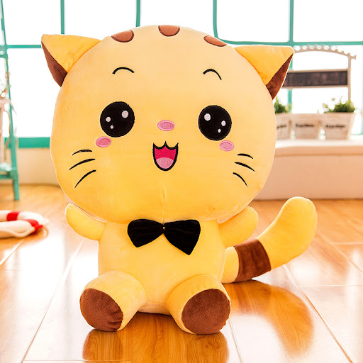 Title 1, Cute Big Face Cat Doll Plush Toy Lucky Cat Big ...