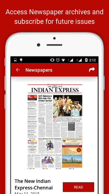   The New Indian Express (ekrano kopija) 