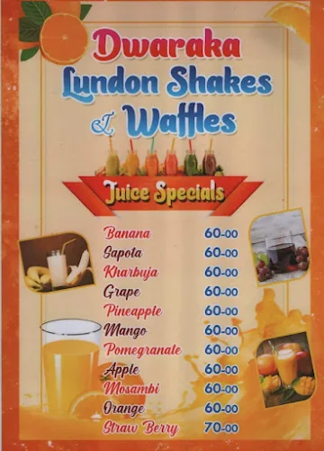 Dwaraka London Shakes & Waffles menu 