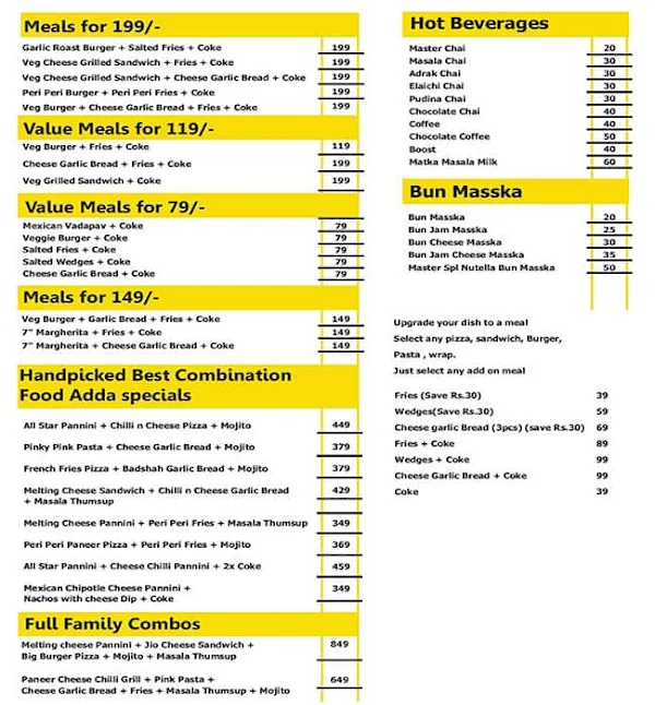 Food Adda menu 