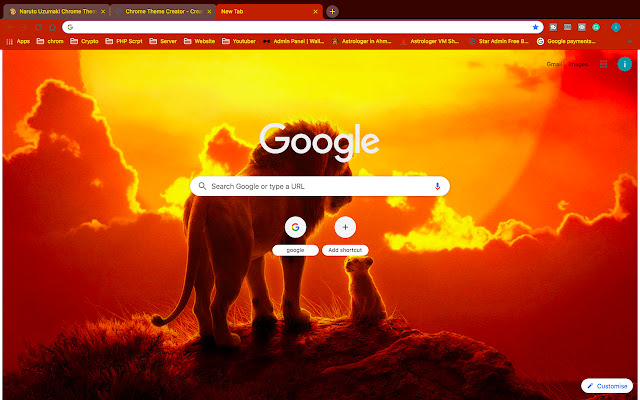 The Lion King HD Theme chrome extension