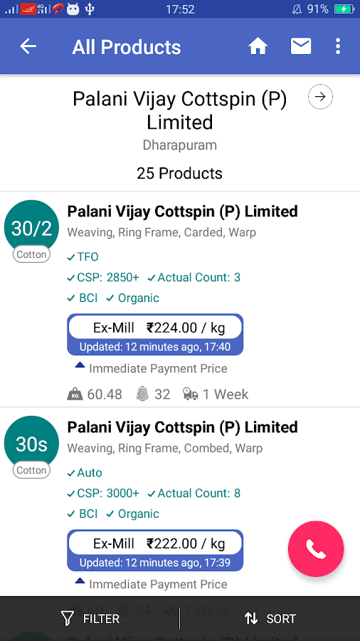 YarnLIVE Live Yarn Rates, Cotton, Textiles, News Android Apps on