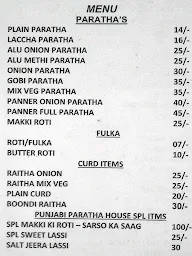 P Punjabi Paratha House menu 2
