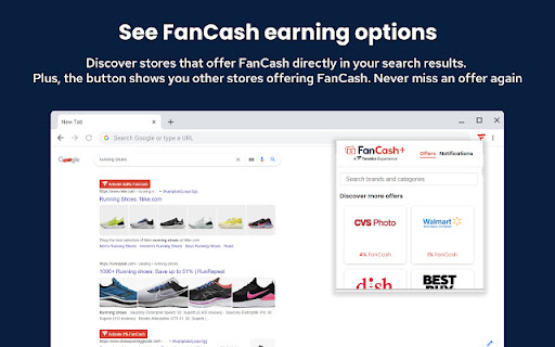 FanCash+® Shopping button