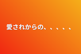 愛されからの、、、、、