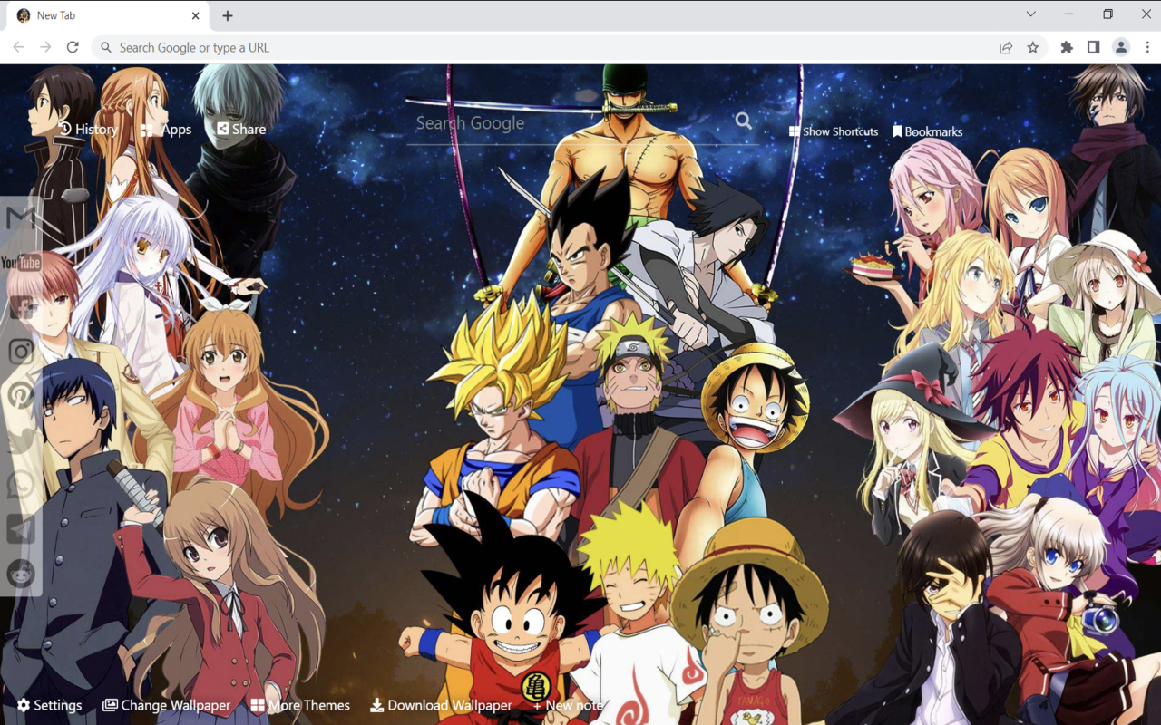 Anime Wallpaper HD New Tab Preview image 2