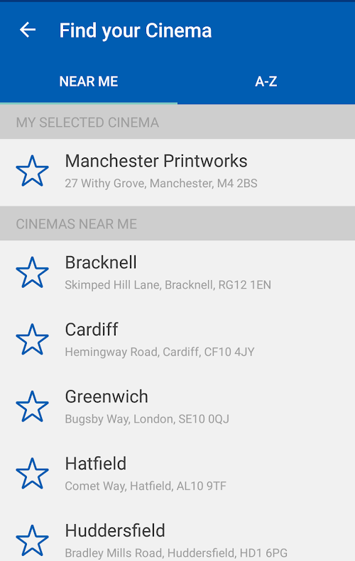 Android application ODEON screenshort