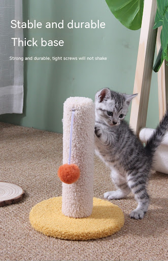 Title 4, Small Sisal Scratching Pole with Shelf — Provid...