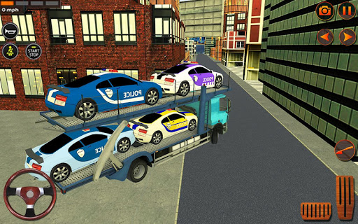 City Police Car Transporter Truck: Trailer Driving screenshots 5